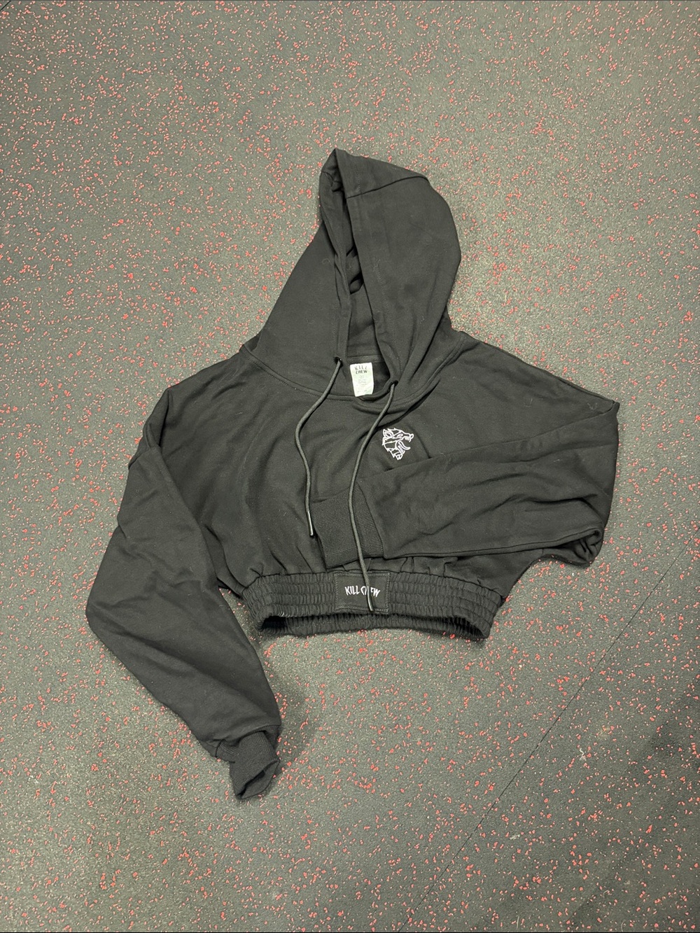 Kill Crew Black Cropped Hoodie with Subtle Chest Logo